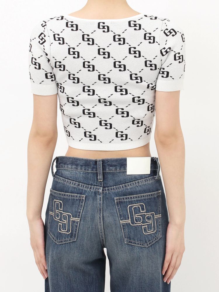 GYDA GG jacquard ラメニットTOPS