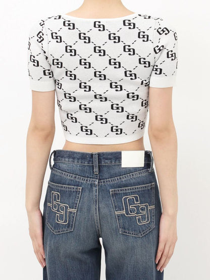 GYDA GG jacquard ラメニットTOPS