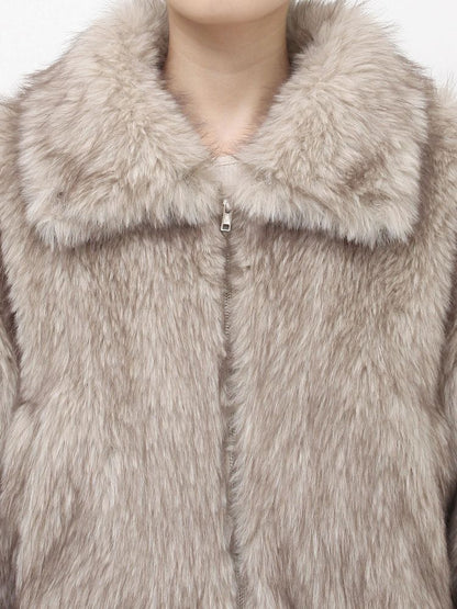 EVRIS フェイクファーショートブルゾン