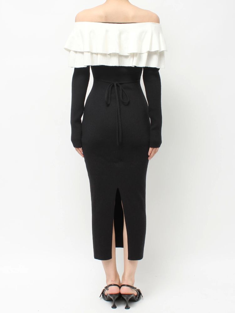 RESEXXY フリルタイトニットワンピース