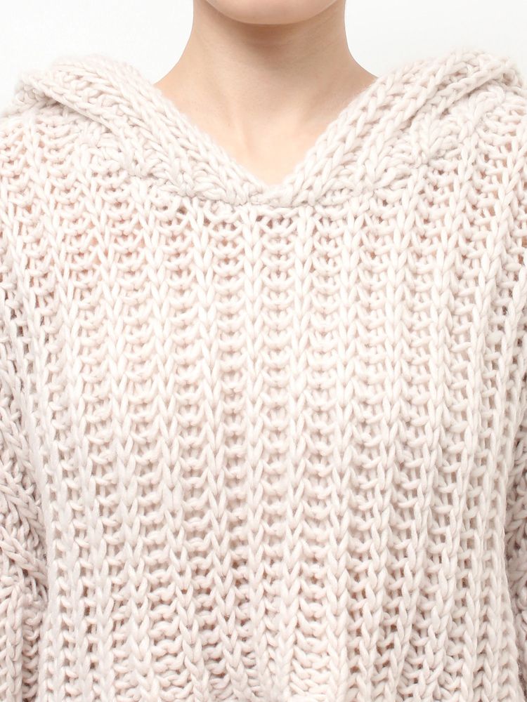 GYDA HANDニットライクショートHOODIE