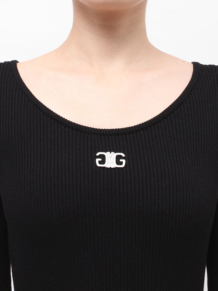 GYDA Symmetry GYDA プレート long sleeve ニットワンピース