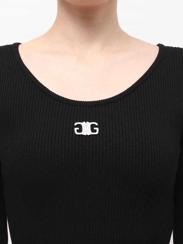 GYDA Symmetry GYDA プレート long sleeve ニットロングワンピース