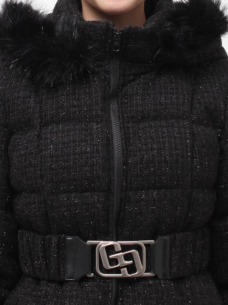 GYDA GG ベルト付き lame tweed ショートダウンコート