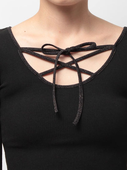 GYDA 2WAY レースアップラメテレコトップス