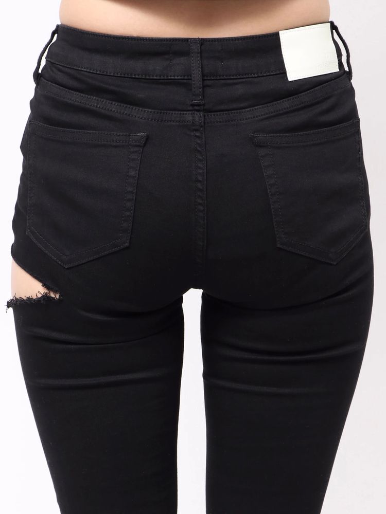 GYDA ミドルウエスト SIDE RIPPEDカラースキニーパンツ