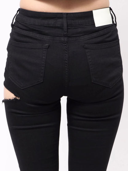 GYDA ミドルウエスト SIDE RIPPEDカラースキニーパンツ