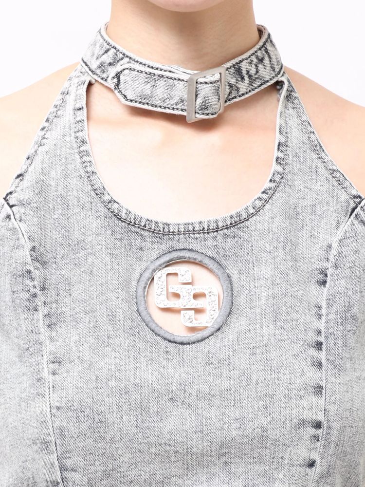 GYDA GG bijou チョーカーデニムショートTOPS