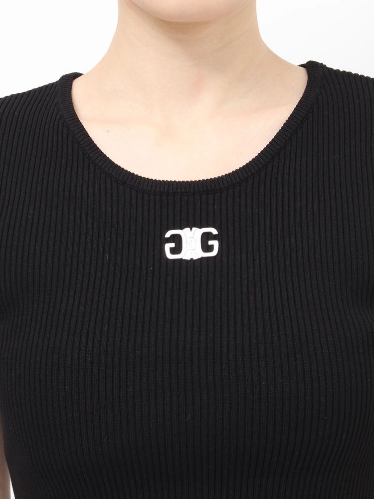 GYDA Symmetry GYDA プレートハーフスリーブニットTOPS