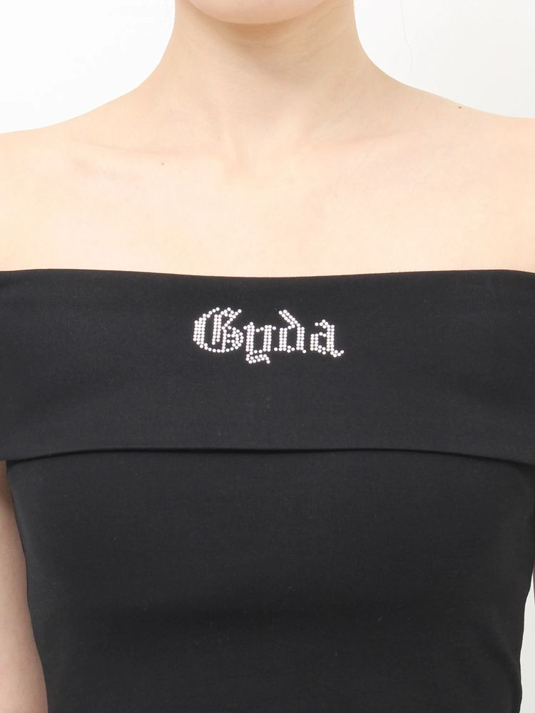 GYDA Gyda bijou サイドラインオフショルショートTOPS
