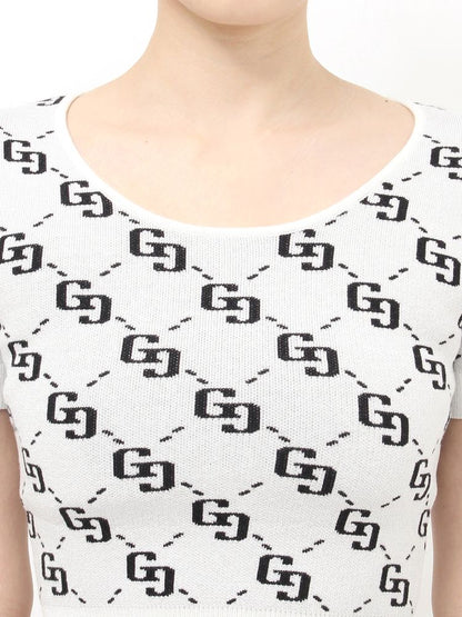 GYDA GG jacquard ラメニットTOPS