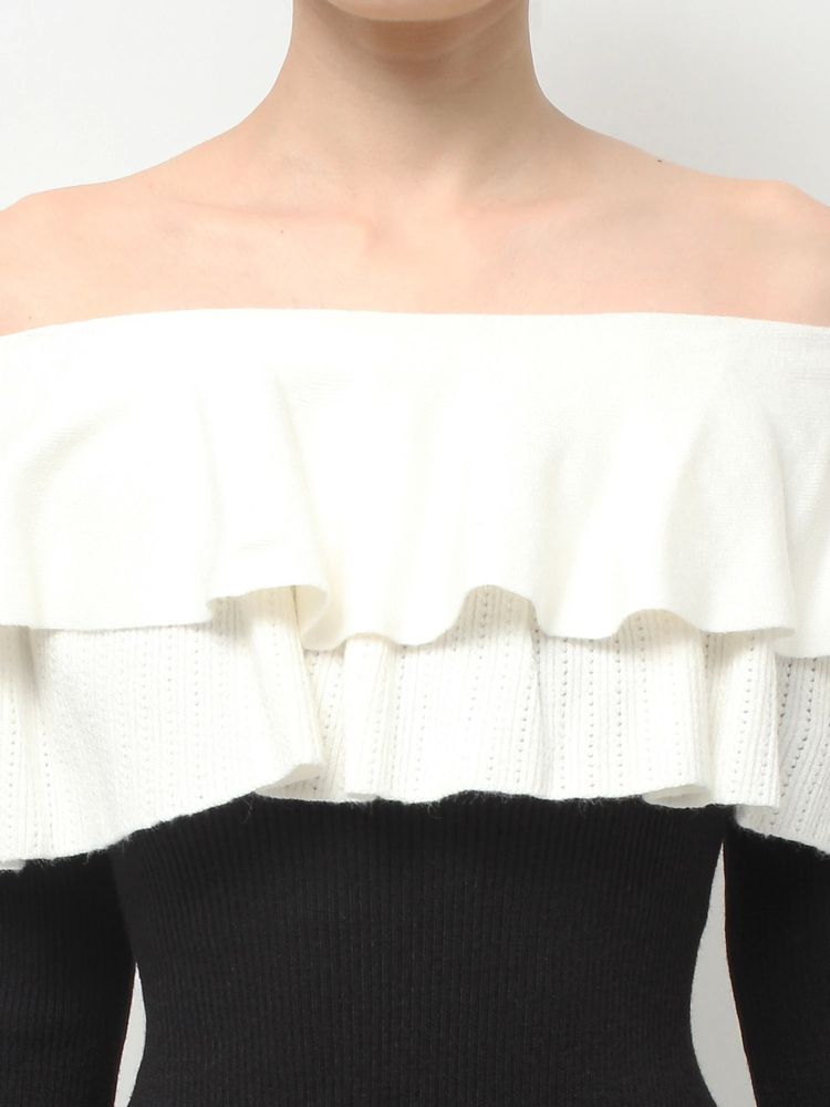 RESEXXY フリルタイトニットワンピース