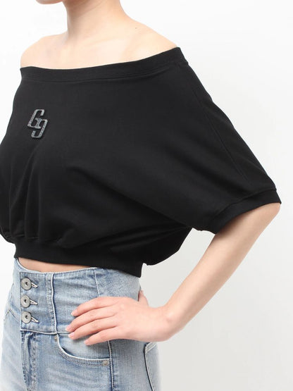 GYDA GGエンボスオフショルトップス