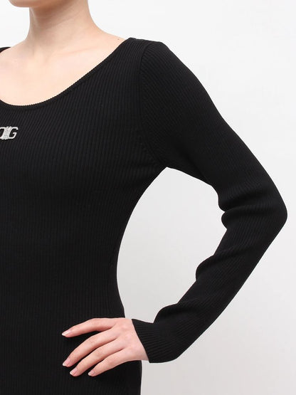 GYDA Symmetry GYDA プレート long sleeve ニットロングワンピース