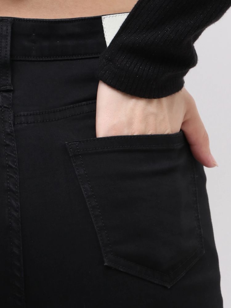 GYDA ハイウエストbijouワンウォッシュフレアパンツ