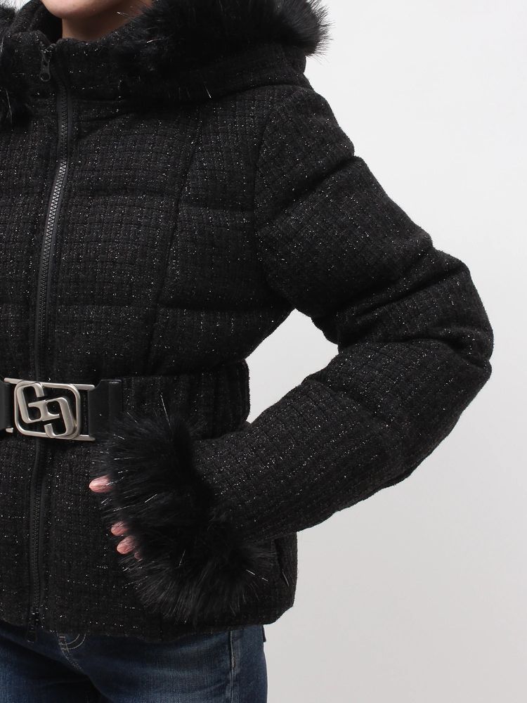GYDA GG ベルト付き lame tweed ショートダウンコート