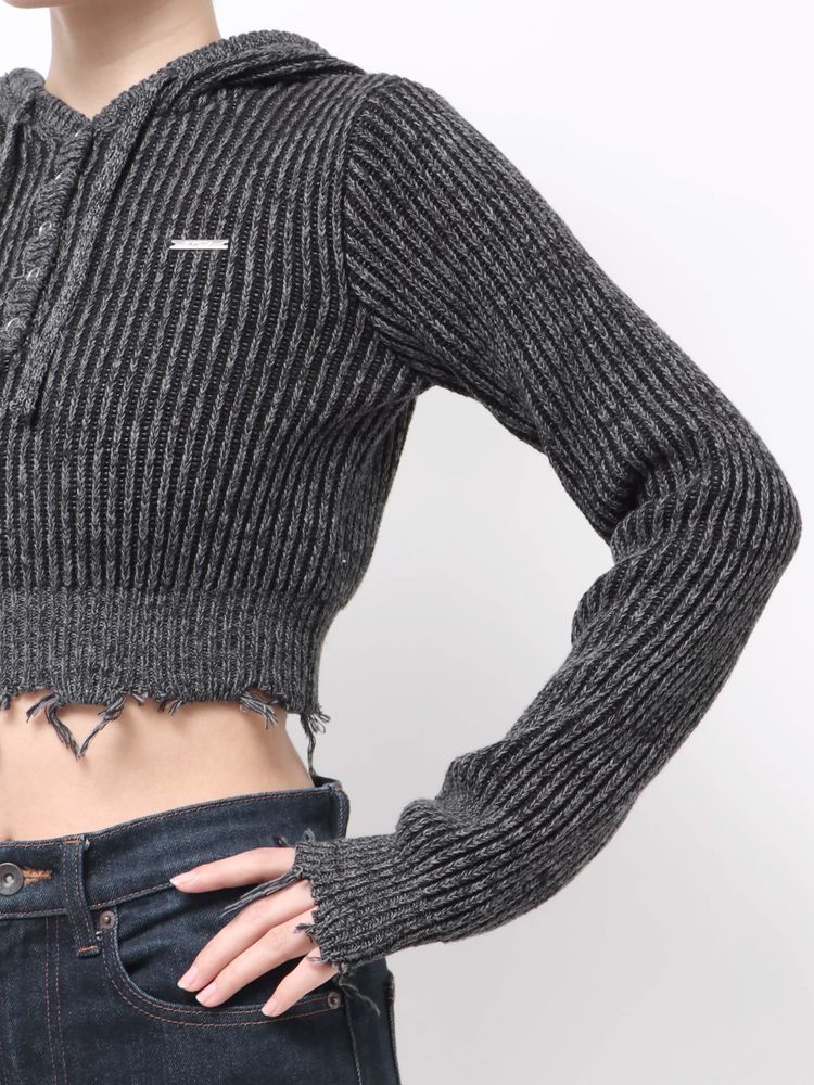 EMODA ダメージニットフーディ