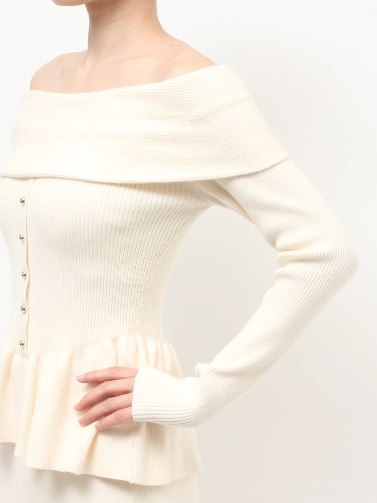 RESEXXY オフショルペプラムニットトップス