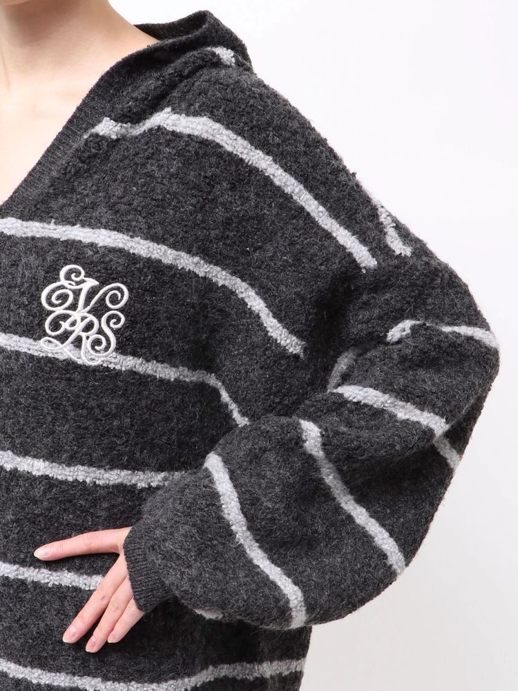 EVRIS オーバーサイズフードニットトップス