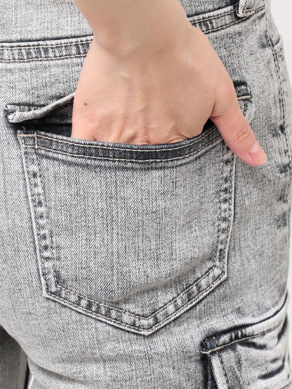 GYDA ハイウエストeacred edge cross ZIPデザインフレアパンツ