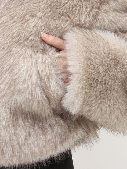 EVRIS フェイクファーショートブルゾン