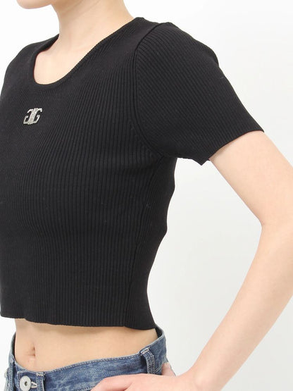 GYDA Symmetry GYDA プレートハーフスリーブニットTOPS