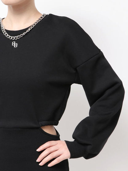 GYDA SIDE OPEN CHAIN GGスウェットワンピース