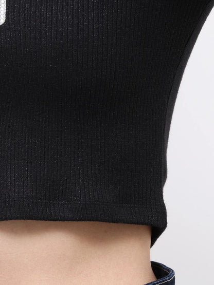 GYDA GGロゴラインストーンラメテレコ long sleeve トップス