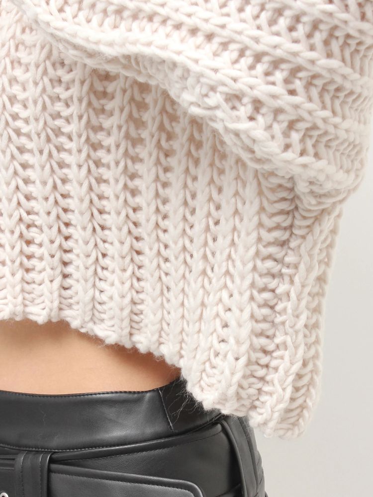 GYDA HANDニットライクショートHOODIE