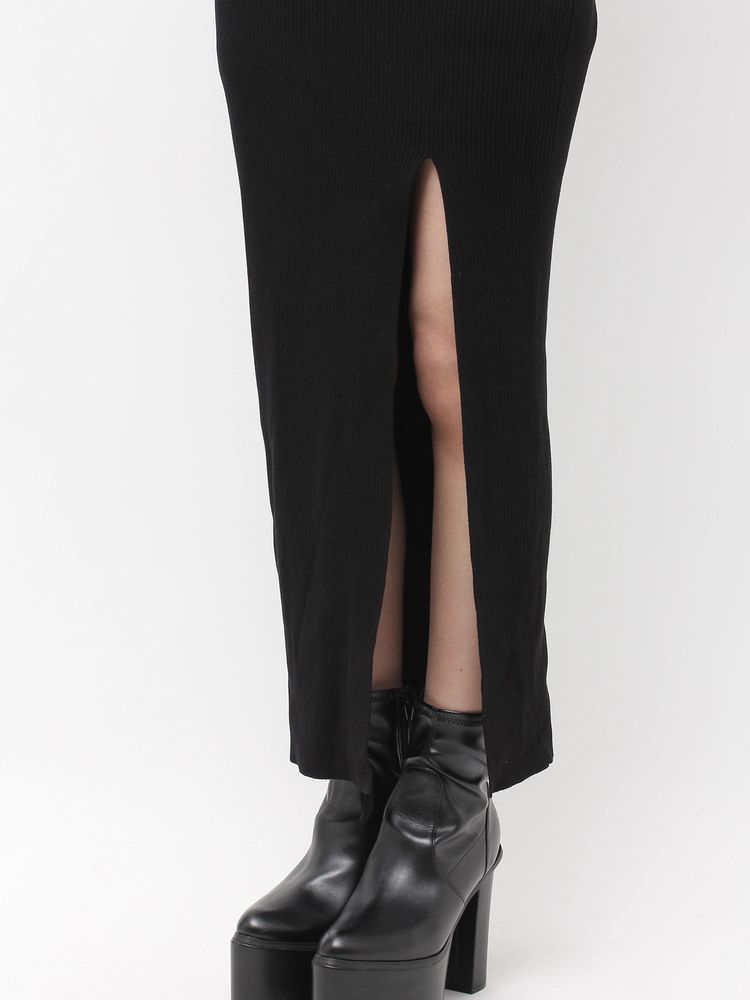 GYDA Symmetry GYDA プレート long sleeve ニットロングワンピース