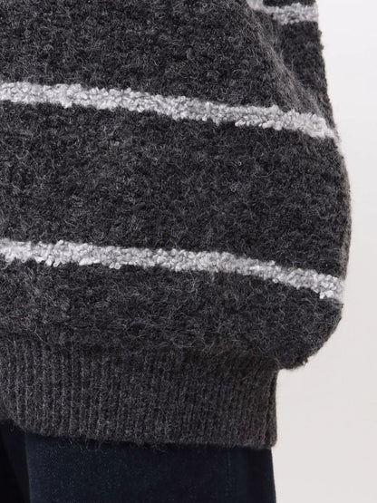 EVRIS オーバーサイズフードニットトップス