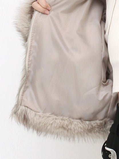 EVRIS フェイクファーショートブルゾン