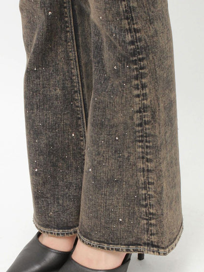 GYDA ハイウエストbijou フレアデニムパンツ