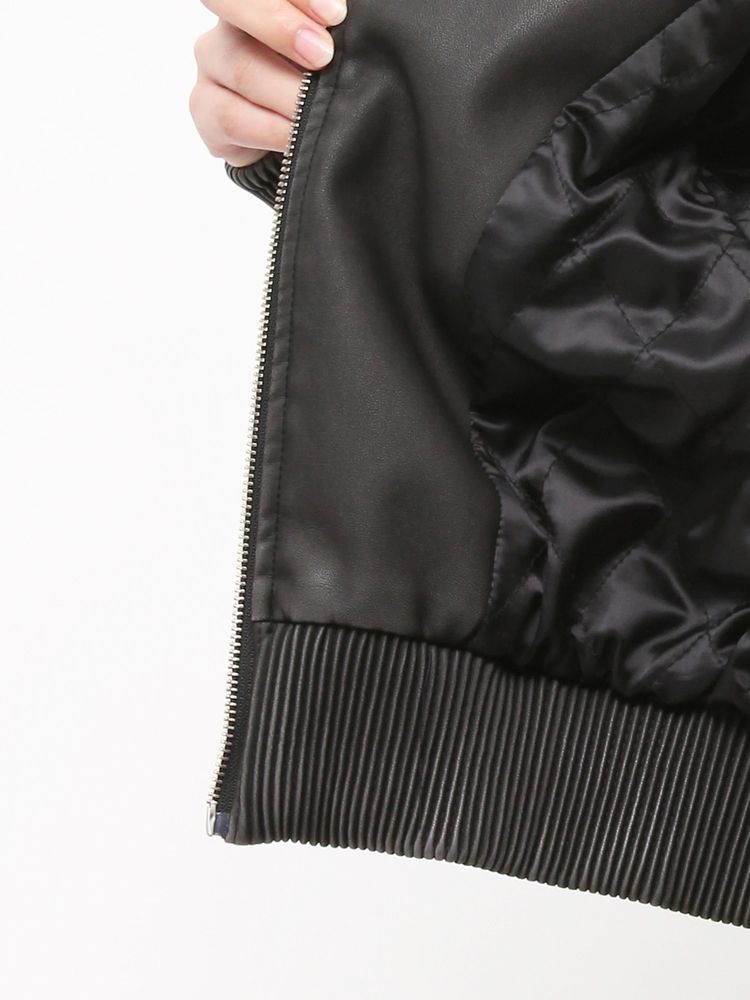 GYDA vintage faux フェイクレザーボアショートブルゾン
