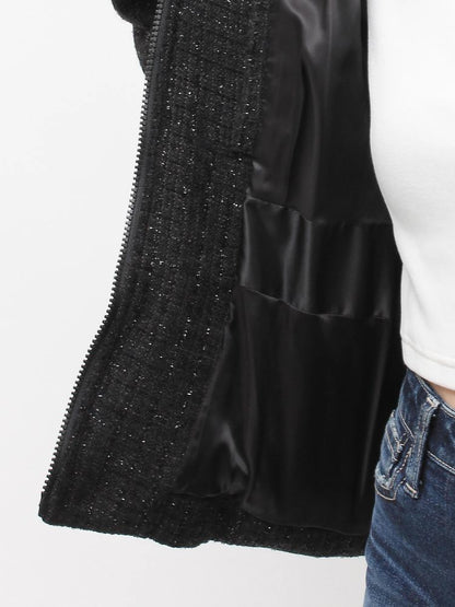 GYDA GG ベルト付き lame tweed ショートダウンコート