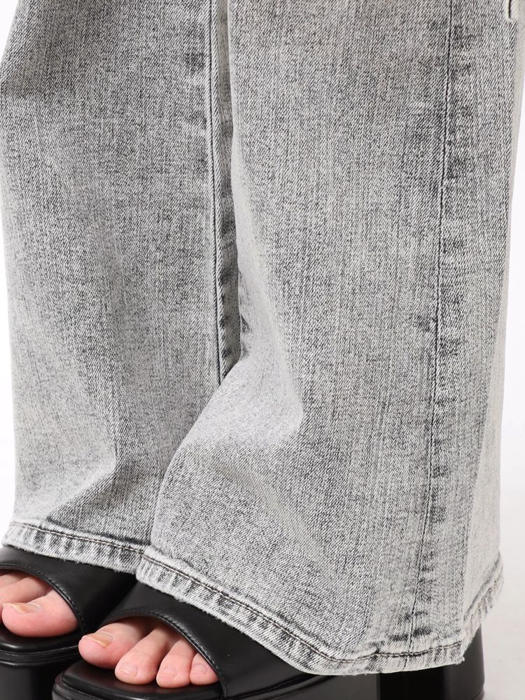 GYDA ハイウエストeacred edge cross ZIPデザインフレアパンツ