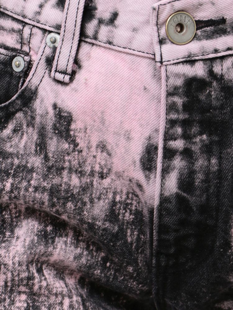 GYDA ハイウエスト Tie Dyeワイドデニムパンツ