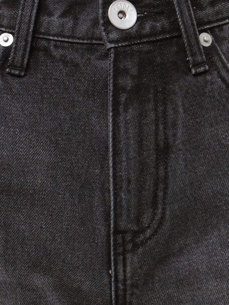 GYDA ハイウエストレースデザインフレアデニムパンツ