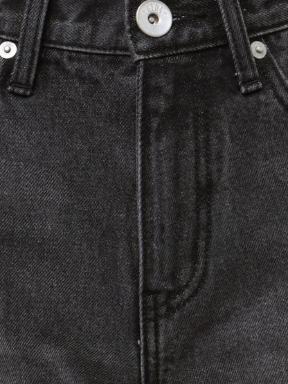 GYDA ハイウエストレースデザインフレアデニムパンツ