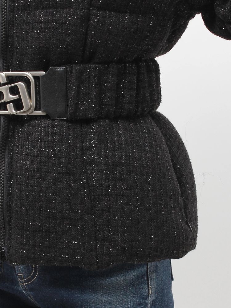 GYDA GG ベルト付き lame tweed ショートダウンコート