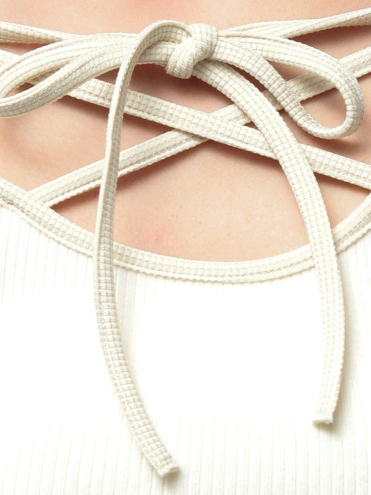 GYDA 2WAY レースアップラメテレコトップス