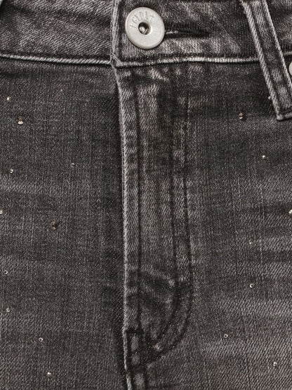 GYDA ハイウエストbijou フレアデニムパンツ