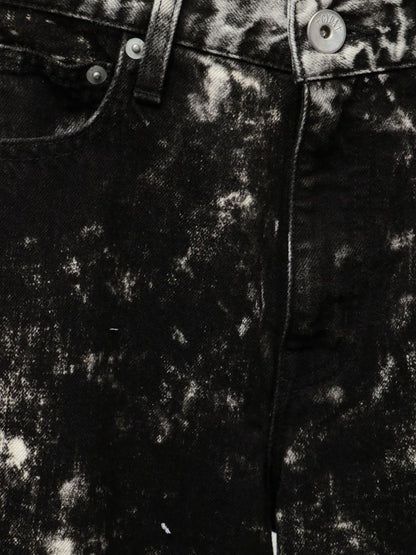 GYDA ハイウエスト Tie Dyeワイドデニムパンツ