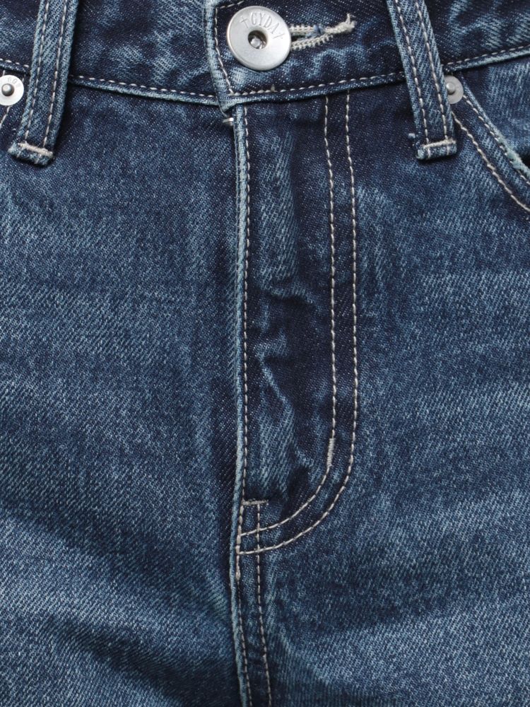 GYDA ハイウエストレースデザインフレアデニムパンツ