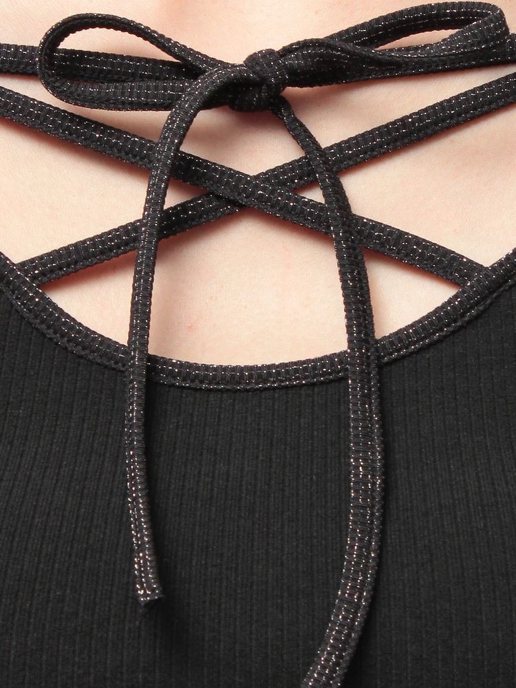 GYDA 2WAY レースアップラメテレコトップス