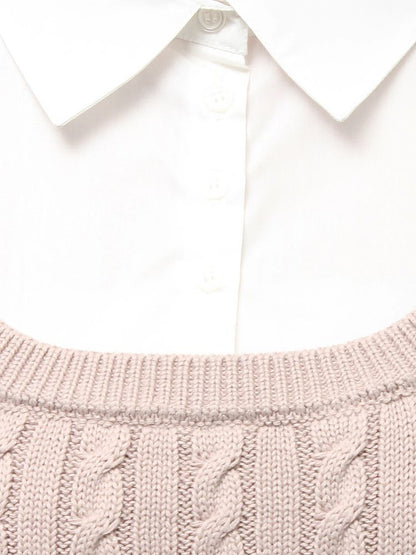 RESEXXY シャツドッキングケーブルニットトップス