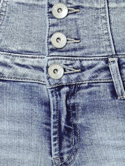GYDA ハイウエストクロススキニーデニムパンツ