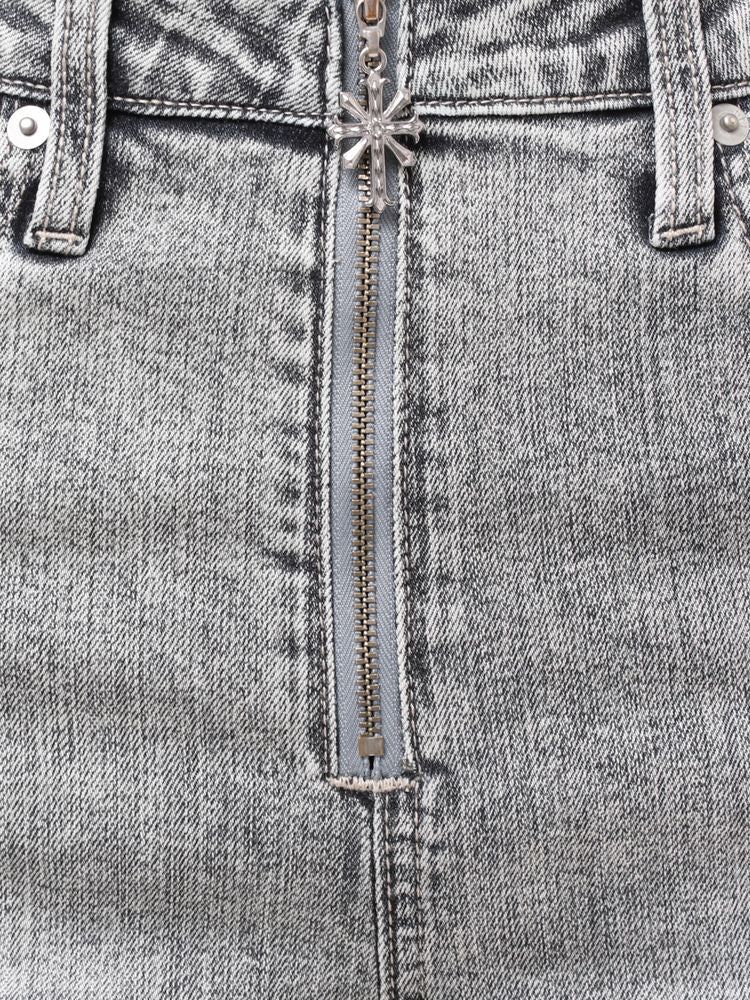 GYDA ハイウエストeacred edge cross ZIPデザインフレアパンツ