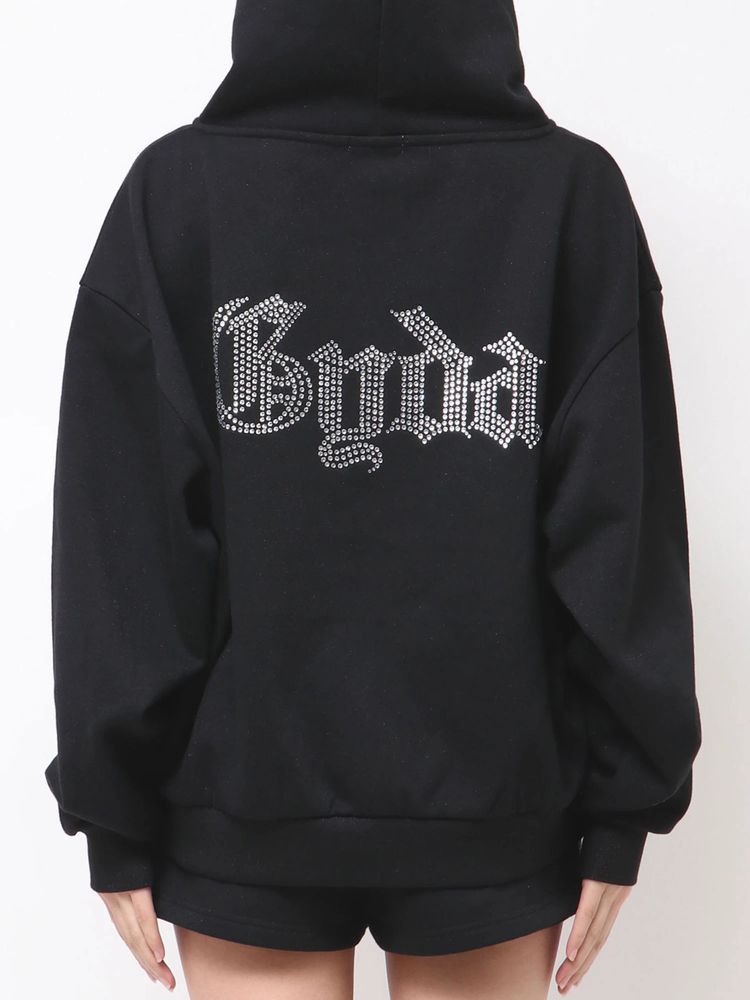 GYDA BACK GYDA ラインストーンラメパーカー
