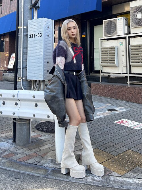 EMODA ショートルーズジャガードニット